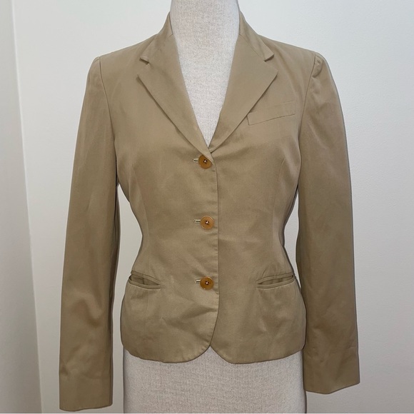 Ralph Lauren BLack Label Khaki Tan Business Casual Classic Blazer Size 10 Medium - Picture 8 of 15